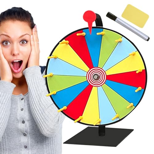 Tisch-Preis-Drehrad, 15 Steckplätze, bunter Drehteller für Karnevalsspiele, robuster Glücksspiel-Spinner für Messen, Klassenzimmer-Belohnungen und Veranstaltungsaktionen, 1 Set von Generisch