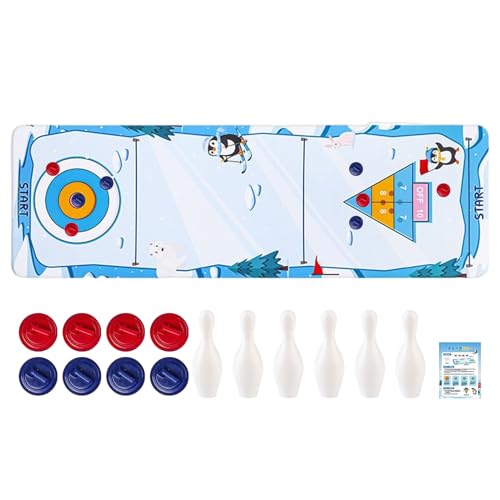 Tischcurling Spiel - Indoor Tischspiel Für Zuhause | Tragbares Gesellschaftsspiel Lustiges Spiel für Kinder Erwachsene Fans Schüler Freunde von Generisch