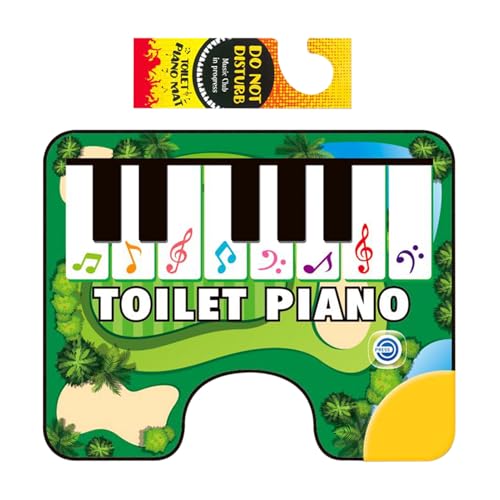Töpfchen-Klaviermatte, kreativer Badezimmerteppich, 60 x 48 cm, elektronische Bodentastatur, wasserdichte Rückseite, lustiges musikalisches Töpfchentraining für Kinder, Toilettenzeit, mehrfarbig von Generisch