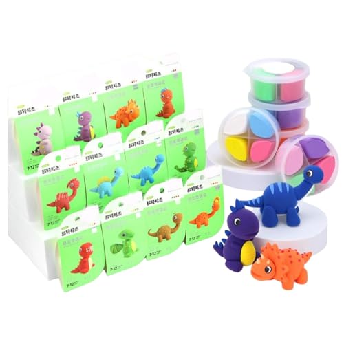 Ton-Modellier-Kits - Kinderspielzeug-Set | Haustier-Tonskulptur Kit/Nachtisch/Dinosaurier | Leichtes, kreatives Kunsthandwerk,12 Stile für Kinder Spielzeug,S Ton-Modellier-Kits - Kinderspielzeug-Set | Haustier-Tonskulptur Kit/Nachtisch/Dinosaurier | Leichtes, kreatives Kunsthandwerk,12 Stile für Kinder Spielzeug,S von Generisch