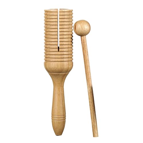 Tonblock-Musikinstrument, hölzerner Crow Sounder - Crow Sounder Guiro Musik-Schlaginstrument aus - Musikspielzeug, lateinischer Einzellautsprecher, Lernspielzeug mit Stock für Erwachsene von Generisch