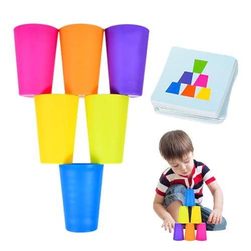 Topes de apilamiento de bebés - Copas apiladas | Copa de pila | Speed ​​Stack Training Game Juguetes para niños Niños Niños | Tazas de apilamiento | Apilamiento de la taza | Juego de copa de apilamien von Generisch