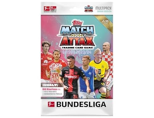Topps Bundesliga Match Attax 2023/24-1x Multipack je 30 Karten (inkl. 1 Rohdiamanten Parallel, 1 Yin & Yang Card). von Generisch