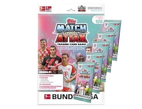Topps Bundesliga Match Attax 2023/24-1x Starterpack + 4X Booster Packs von Generisch