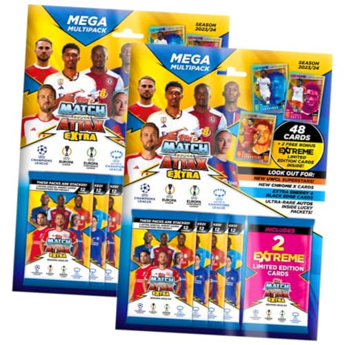 Topps Match Attax 2023/24 Karten Champions League Extra 2023-2024 - Sammelkarten - Auswahl (2 Multipack) von Generisch