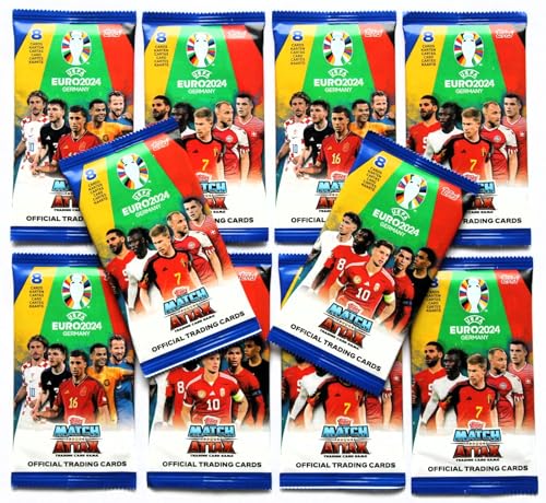 Topps Match Attax Euro 2024-10 Booster mit je 8 Trading Cards NEU von Match Attax