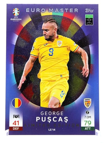 Topps Match Attax Euro 2024 - George Puscas Rumänien LE 14 Euro Master Limited Edition Trading Card von Generisch