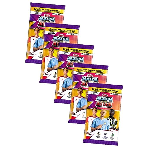 Topps Match Attax Karten Champions League 2023-2024 - 5 Booster Sammelkarten von Generisch