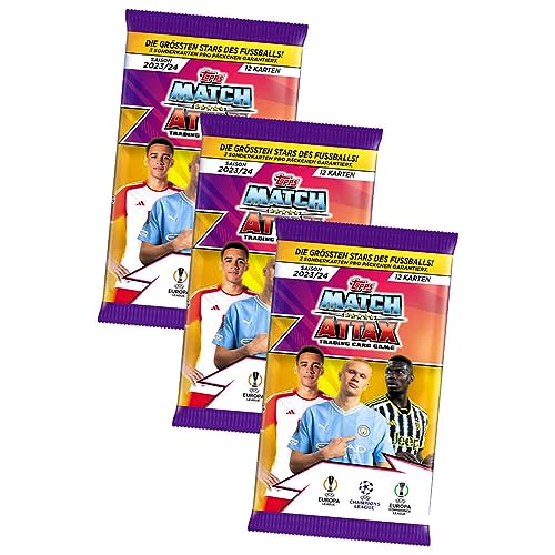 Topps Match Attax Karten Champions League 2023-2024 - Sammelkarten - Auswahl (3 Booster) von Generisch