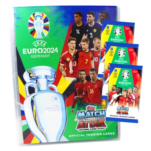 Topps UEFA Euro 2024 Germany Match Attax Karten - EM Sammelkarten - 1 Mappe + 3 Booster von Match Attax