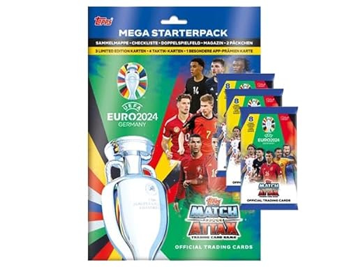 Topps UEFA Euro 2024 Germany Match Attax Trading Cards – 1x Starterpack + 3X Booster von Match Attax