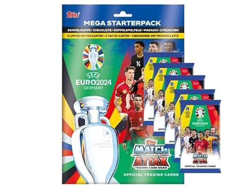 Topps UEFA Euro 2024 Germany Match Attax Trading Cards – 1x Starterpack + 5X Booster von Match Attax