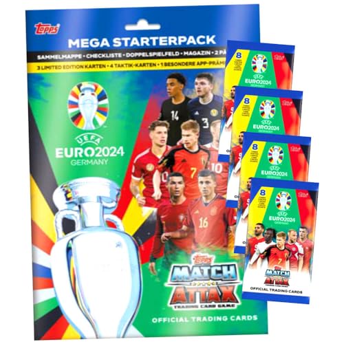 Topps UEFA Euro 2024 Trading Cards Germany Match Attax Karten - EM Sammelkarten - 1 Starter + 4 Booster von Match Attax