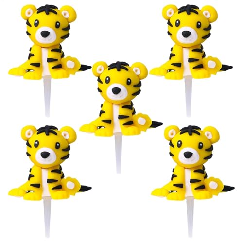 Tortendekoration für Tiere | Animal Cake Topper Figuren | Cake Topper für Jungle Tiere | 5 Stück Dekorationen für Waldthemenpartys, Dessertdekorationen für den Ofen für die Seele Tortendekoration für Tiere | Animal Cake Topper Figuren | Cake Topper für Jungle Tiere | 5 Stück Dekorationen für Waldthemenpartys, Dessertdekorationen für den Ofen für die Seele von Generisch