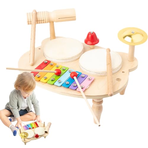 Toy Drum Set, Kindertrommelkit - 7-in-1 Musikinstrumente | Xylophon Drum Kit, lustiges Spiele Rhythmus Beataktivität von Generisch