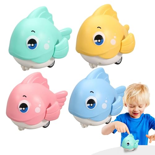 Toy Fish Push and Go, Crawling Fish | 4X Cartoon Fish Baby Spielzeug Push and Go | Lernen Crawl Walking Kleinkindentwicklung Süßes Spaß Sea Animal Playset für Kinder Toy Fish Push and Go, Crawling Fish | 4X Cartoon Fish Baby Spielzeug Push and Go | Lernen Crawl Walking Kleinkindentwicklung Süßes Spaß Sea Animal Playset für Kinder von Generisch