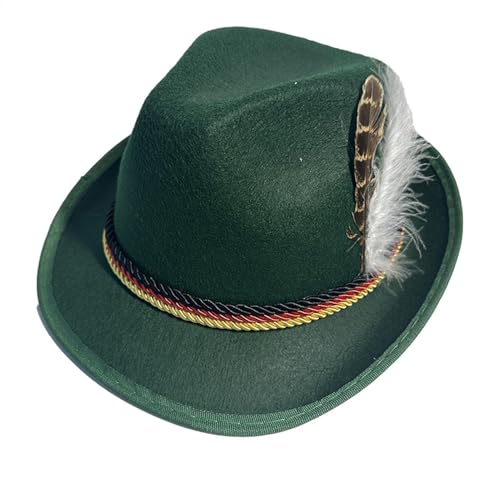 Trachtenhut Mit Feder - Bayerischer Hut | Robin Kostüm Hut | Jägerhut Für Oktoberfest | Bayerischer Fedora Hut | Bayerischer Trachtenhut | Deutscher Alpen Hut | Trachtenhut Oktoberfest von Generisch