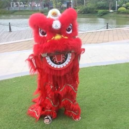 Traditionelles chinesisches Löwen-Tanz-Kostüm-Set für Kinder, komplett mit Kopfumhang und Hose, ideal für Outdoor-Auftritte und Übungen Traditionelles chinesisches Löwen-Tanz-Kostüm-Set für Kinder, komplett mit Kopfumhang und Hose, ideal für Outdoor-Auftritte und Übungen von Generisch