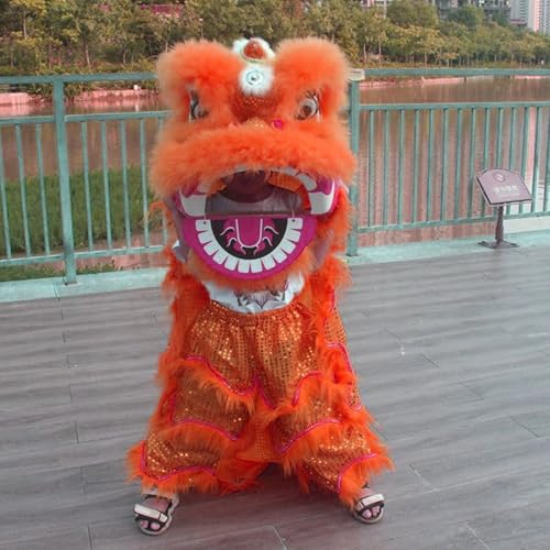 Traditionelles chinesisches Löwen-Tanz-Kostüm-Set für Kinder, komplett mit Kopfumhang und Hose, ideal für Outdoor-Auftritte und Übungen Traditionelles chinesisches Löwen-Tanz-Kostüm-Set für Kinder, komplett mit Kopfumhang und Hose, ideal für Outdoor-Auftritte und Übungen von Generisch