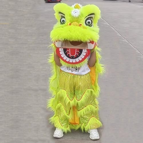 Traditionelles chinesisches Löwen-Tanz-Kostüm-Set für Kinder, komplett mit Kopfumhang und Hose, ideal für Outdoor-Auftritte und Übungen Traditionelles chinesisches Löwen-Tanz-Kostüm-Set für Kinder, komplett mit Kopfumhang und Hose, ideal für Outdoor-Auftritte und Übungen von Generisch