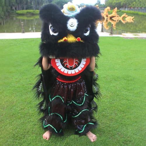 Traditionelles chinesisches Löwen-Tanz-Kostüm-Set für Kinder, komplett mit Kopfumhang und Hose, ideal für Outdoor-Auftritte und Übungen Traditionelles chinesisches Löwen-Tanz-Kostüm-Set für Kinder, komplett mit Kopfumhang und Hose, ideal für Outdoor-Auftritte und Übungen von Generisch