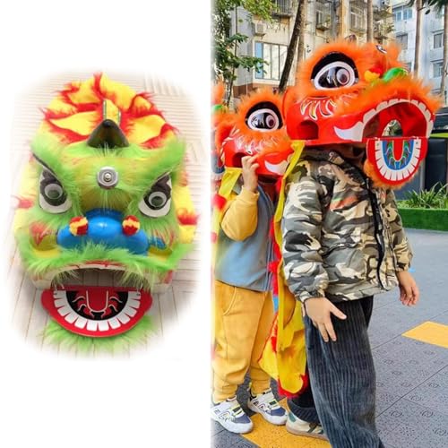 Traditionelles chinesisches Löwen-Tanzkostüm für Kinder, Drachen-Poi-Volkskunst-Performance-Outfit für Festival und Party von Generisch