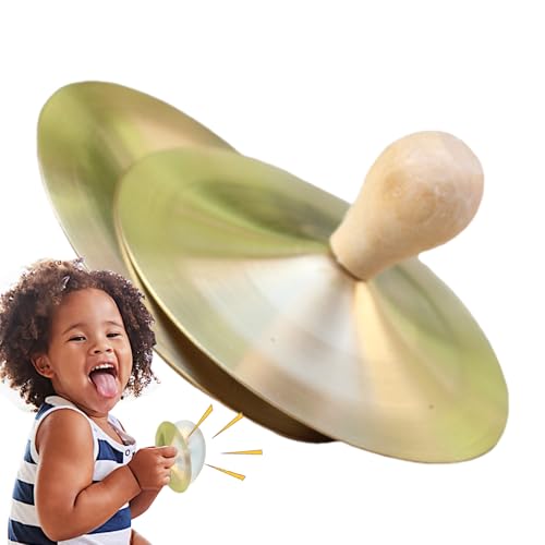 Tragbare Finger -Becken - kleine Praxis -Becken, Holzmetall -Accessoires | 3,54 Zoll, Percussion Instrument für Schlagzeugleistung, Tanz von Zills, Fingerzills für Erwachsene Kinder von Generisch