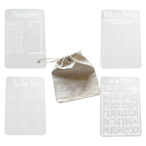 Tragbare Trockenlöschbrett-Spiele, löschbares Spielbrett | 4x trockene Acryl-Karte,Löschen von Reisen für wiederverwendbare Tischreisen wiederverwendbares Spielzeug von Generisch