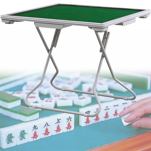 Tragbarer Klappkartentisch für 4 Spieler, mit Getränkehaltern und Chip-Rillen für Mahjong, Poker und Dominospiele Tragbarer Klappkartentisch für 4 Spieler, mit Getränkehaltern und Chip-Rillen für Mahjong, Poker und Dominospiele von Generisch