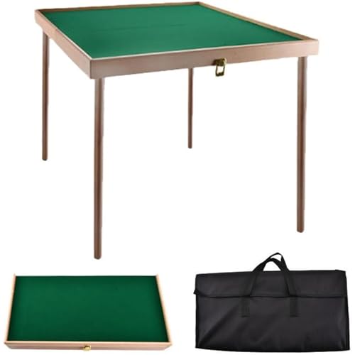 Tragbarer Mahjong-Tisch aus Holz, leichtes faltbares Design mit Aufbewahrungstasche, ideal für Outdoor- und Indoor-Kartenspiele von Generisch