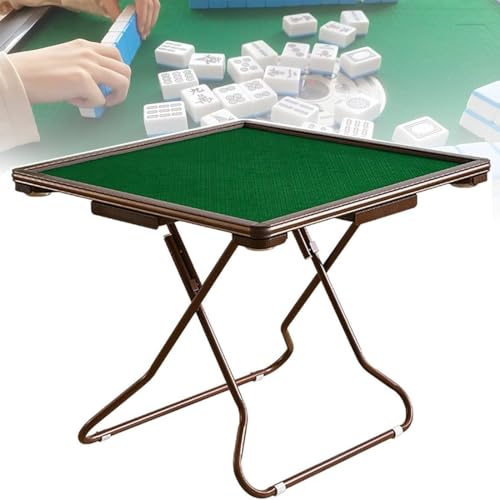 Tragbarer quadratischer Kartentisch für 4 Personen – Faltbares Design mit verschleißfestem Desktop, Getränkehaltern und Chip-Tabletts – ideal für Mahjong-, Poker- und Blackjack-Spiele Tragbarer quadratischer Kartentisch für 4 Personen – Faltbares Design mit verschleißfestem Desktop, Getränkehaltern und Chip-Tabletts – ideal für Mahjong-, Poker- und Blackjack-Spiele von Generisch