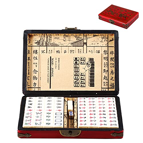 Tragbares Mahjong-Spiel mit Griffoption, 144 Acrylholz-Lederfliesen, 2 Würfel, Aufbewahrungsbox aus Holz, kompaktes reisefreundliches Design Tragbares Mahjong-Spiel mit Griffoption, 144 Acrylholz-Lederfliesen, 2 Würfel, Aufbewahrungsbox aus Holz, kompaktes reisefreundliches Design von Generisch