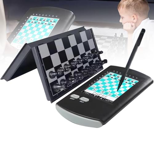 Tragbares elektronisches Schachset mit Touch-basiertem Computer, großem LCD-Display & Magnetstücken, Faltbares Brett für Einzelspieler-Spiel, ideal für Anfänger und Schachbegeisterte Tragbares elektronisches Schachset mit Touch-basiertem Computer, großem LCD-Display & Magnetstücken, Faltbares Brett für Einzelspieler-Spiel, ideal für Anfänger und Schachbegeisterte von Generisch