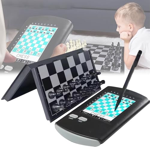 Tragbares elektronisches Schachspiel mit Touch-basiertem Computer, faltbarem Brett und magnetischen Teilen für Einzelspieler, ideal für Anfänger und Enthusiasten Tragbares elektronisches Schachspiel mit Touch-basiertem Computer, faltbarem Brett und magnetischen Teilen für Einzelspieler, ideal für Anfänger und Enthusiasten von Generisch