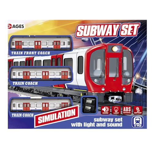 Train Set, Toddler Train Track Toy, 15.75x12.01in Educational Electric Retro Subway Playsets, Light and Sound Features, Portable Multicolor, for Kids Aged Years, Indoor Play Train Set, Toddler Train Track Toy, 15.75x12.01in Educational Electric Retro Subway Playsets, Light and Sound Features, Portable Multicolor, for Kids Aged Years, Indoor Play von Generisch
