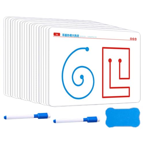 Training Card, Brain Exercise Tool, 20pcs Hand-Eye Coordination Interactive Learning Fun Activity, Development Card for Parent-Child Interaction, 8.27x5.51inches von Generisch