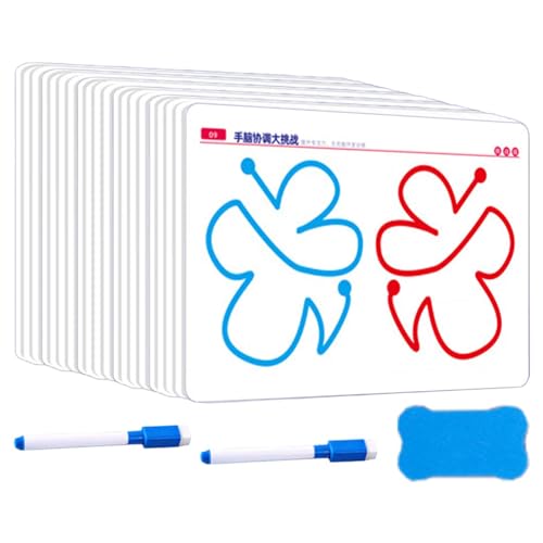 Training Card, Brain Exercise Tool, 20pcs Hand-Eye Coordination Interactive Learning Fun Activity, Development Card for Parent-Child Interaction, 8.27x5.51inches von Generisch