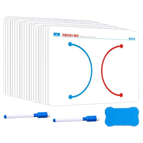 Training Card, Brain Exercise Tool, 20pcs Hand-Eye Coordination Interactive Learning Fun Activity, Development Card for Parent-Child Interaction, 8.27x5.51inches von Generisch
