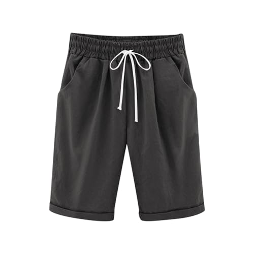 Trainingshose für Mädchen, Sommer, legere Outfits, Hose für legere Caprihose, Kinder, leicht, Kordelzug an der Taille, Jogginghose, halblang, lockere Passform, Baumwoll-Leinen-Shorts Trainingshose für Mädchen, Sommer, legere Outfits, Hose für legere Caprihose, Kinder, leicht, Kordelzug an der Taille, Jogginghose, halblang, lockere Passform, Baumwoll-Leinen-Shorts von Generisch