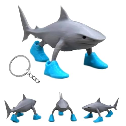 Tralalero Tralala Schreibtischdekoration, lustige italienische Gehirnrot-Meme-Haifisch-Figur, Spielzeug, kreativer 3D-Druck Hai in Sneakers, Statue, Hai in Schuhen, 3D-gedrucktes lustiges von Generisch