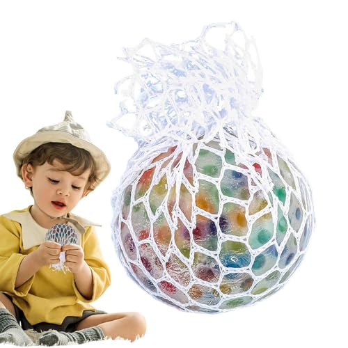 Trauben Ball Squeeze Toy, farbenfrohe Mesh Trauben Stressbällchen Sensorisches Spielzeug - Buntes Stretch Ball Hand Sport Squeezing Spielzeug für Kinder Mädchen Schule Rainbow Squeeze Ball gehe von Generisch