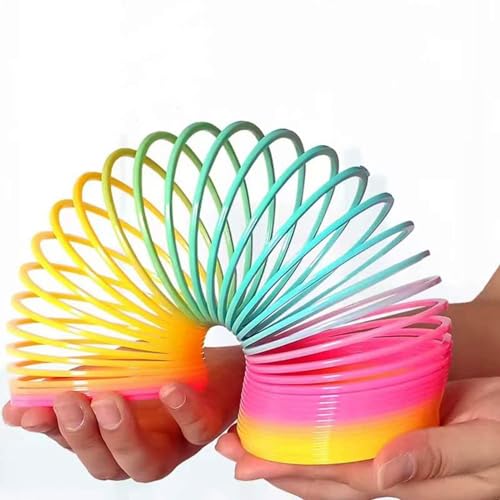Treppenhüpfer Rainbow, Slinky Spielzeug spirale kinderspielzeug spirale treppenläufer sprungfeder Spielzeug treppenläufer spirale Regenbogen spirale treppenläufer Geburtstagsgeschenke für Kinder von Generisch