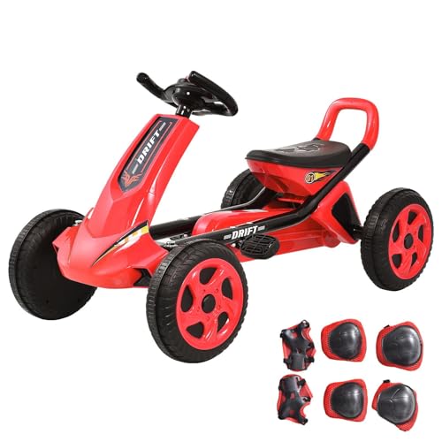 Go-Kart, Tretfahrzeug Mit Lenkrad, Ergonomisch Verstellbarem Sitz, Rutschfesten Rädern, Tragbarer Tretfahrzeug Mit Tretkurbel, Kinderfahrzeug Für Kinder Im Alter Von 3–8 Jahren, Rot Go-Kart, Tretfahrzeug Mit Lenkrad, Ergonomisch Verstellbarem Sitz, Rutschfesten Rädern, Tragbarer Tretfahrzeug Mit Tretkurbel, Kinderfahrzeug Für Kinder Im Alter Von 3–8 Jahren, Rot von Generisch