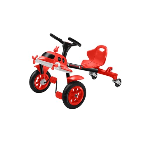 Tretauto mit 4 Rädern, Verstellbarem Sitz, Pedalantrieb Funfahrzeug, Kinderspielzeug Geeignet für Kinder ab 2.5 Jahren (Rot) von Generisch