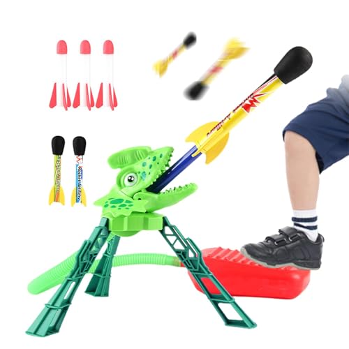 Treten Sie auf die Rakete, springen Sie auf die Rakete | Tragbares Dinosaurier-Sprungraketenspielzeug | Gartenraketen-Spielset, interaktives STEM-Spielzeug für Weihnachten, Geburtstage, Neujahr, von Generisch