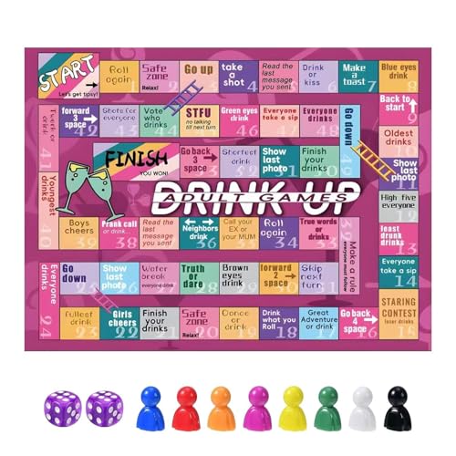 Trinkspiele Brettspiele für Erwachsene, Paare Spiele Brettspiel Ledermatte Interaktives Party-Trinkspiel Trinkbrettspiel für Spieleabend, Mädchenabend, Junggesellenabs von Generisch