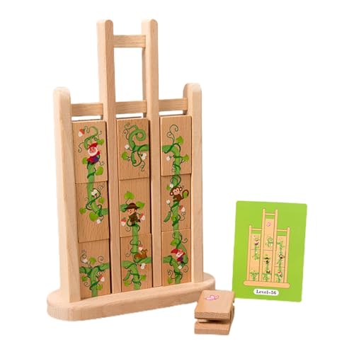 Tumble -Puzzle -Set, Bausteine ​​Rätsel Spielzeug - Buntes Hirnteaser -Rätsel mit Karten,Tragbare Vorschulunterrichtsaktivitäten, Kinder Reisen Spiele für, Mädchen von Generisch