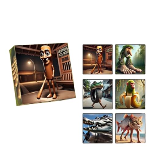 Tung Sahur Stick Man Magnetic Block Puzzle Italian Brain, Funny Tung Sahur Toy for Kids and Adults, 16 Pieces Puzzle to Piece 6 Different Patterns von Generisch