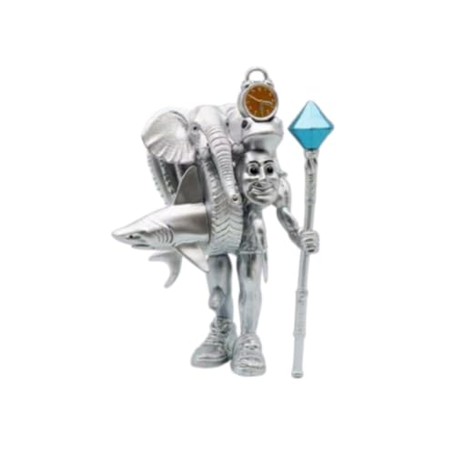 Tung Tung Tung Sahur Figur Anime 3D gedruckte Tiere Modell Tralalelo Tralala/Chimpanzini Bananini Figur, Tiere Fusion Monster Gold und Silber Stil Statue, niedliche Version Sammler Actionfiguren von Generisch