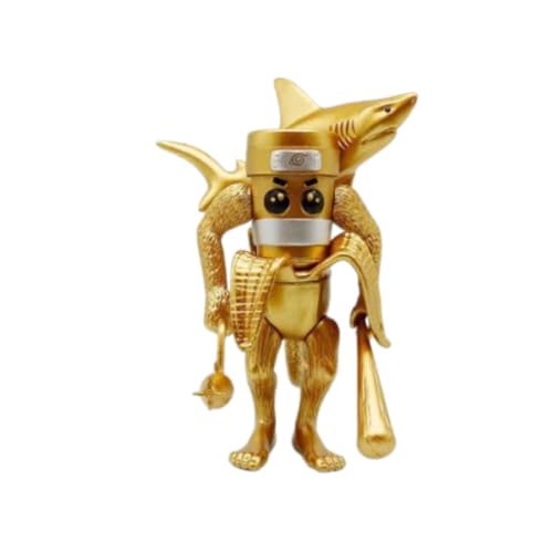 Tung Tung Tung Sahur Figur Anime 3D gedruckte Tiere Modell Tralalelo Tralala/Chimpanzini Bananini Figur, Tiere Fusion Monster Gold und Silber Stil Statue, niedliche Version Sammler Actionfiguren von Generisch